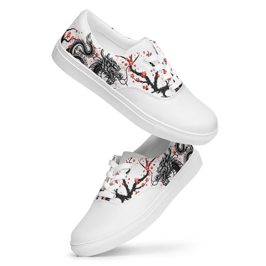 dragon lace-up canvas shoes